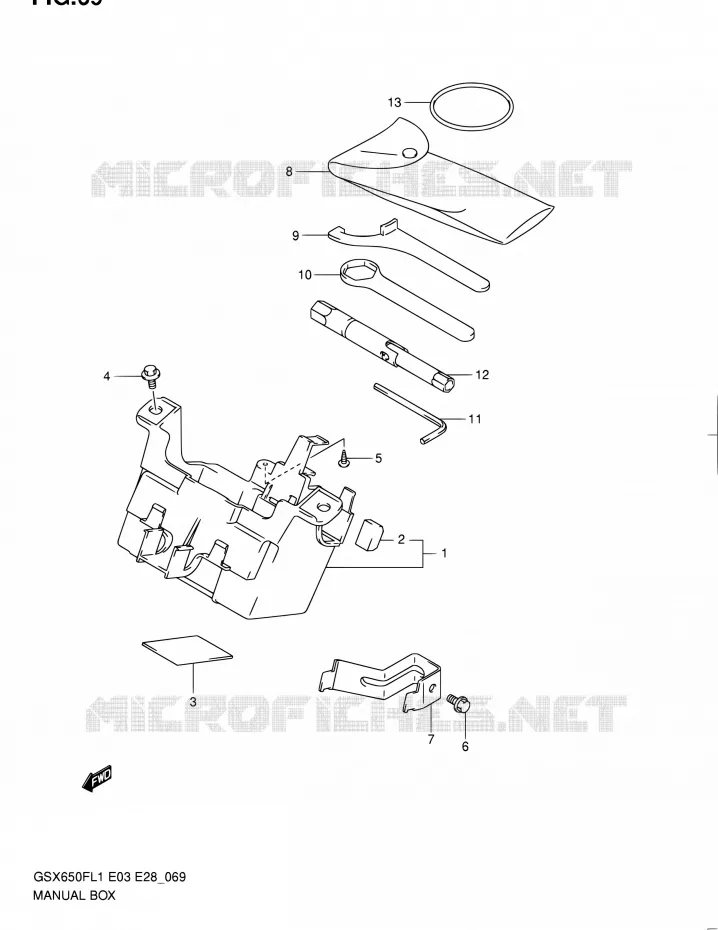 TOOL BOX Suzuki MOTO 650 GSX-F 2011  GSX650F L1 (E03,E28,E33)