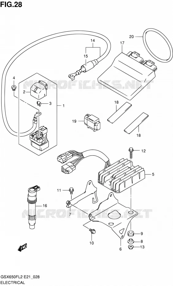 ELCTRICAL (GSX650FUL2 E21) Suzuki MOTO 650 GSX-F 2012  GSX650FL2(E21)