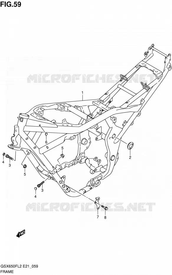 FRAME Suzuki MOTO 650 GSX-F 2012  GSX650FL2(E21)