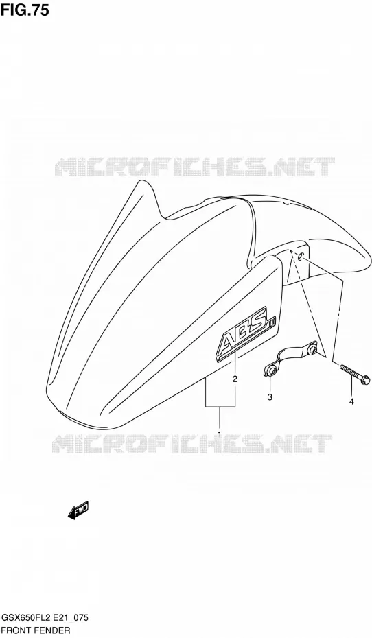 FRONT FENDER (GSX650FUAL2 E21) Suzuki MOTO 650 GSX-F 2012  GSX650FL2(E21)