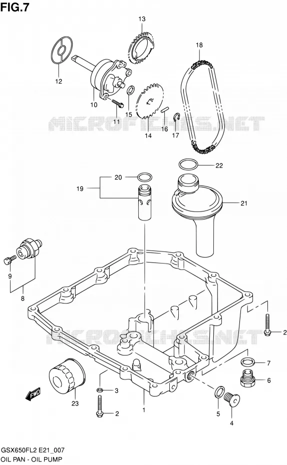 OIL PAN - OIL PUMP Suzuki MOTO 650 GSX-F 2012  GSX650FL2(E21)