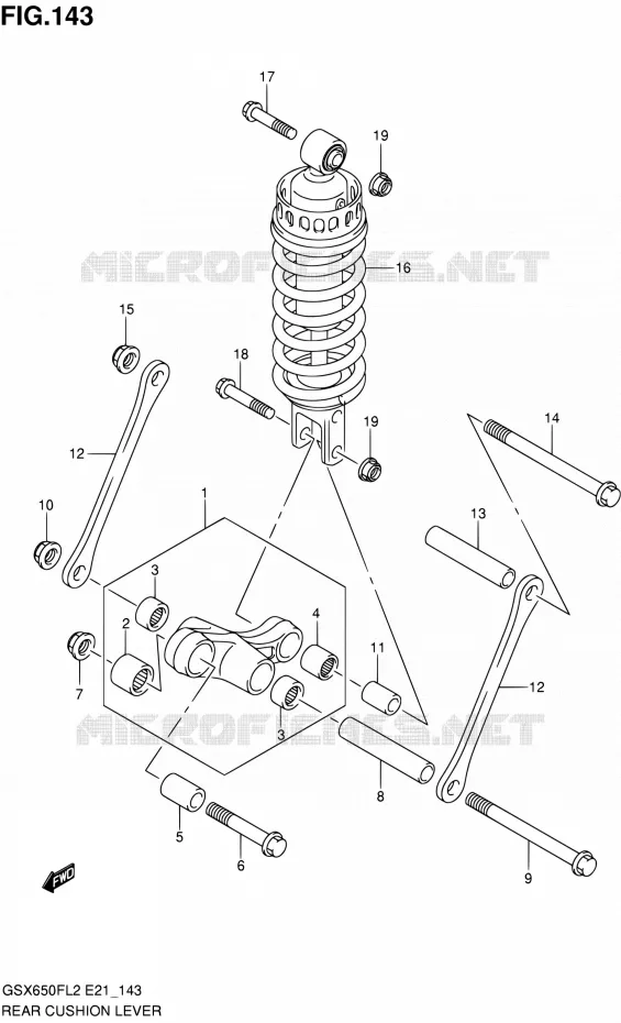 SHOCK ABSORBER LINKAGE (GSX650FUL2 E24) Suzuki MOTO 650 GSX-F 2012  GSX650FL2(E21)