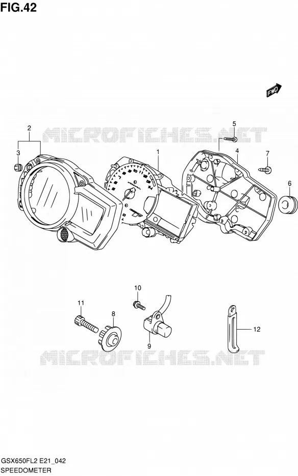SPEEDOMETER (GSX650FAL2 E21) Suzuki MOTO 650 GSX-F 2012  GSX650FL2(E21)
