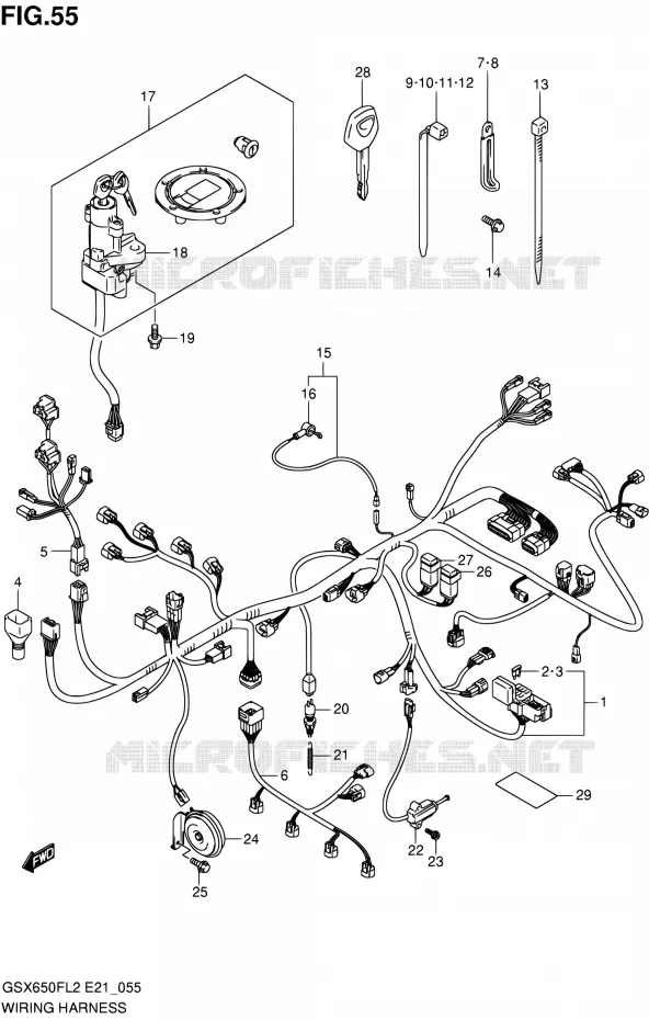 WIRING HARNESS (GSX650FUL2 E24) Suzuki MOTO 650 GSX-F 2012  GSX650FL2(E21)
