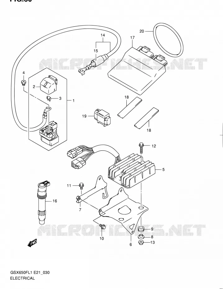 ELCTRICAL (GSX650FAL1 E21) Suzuki MOTO 650 GSX-F 2011  GSX650FL1(E24)