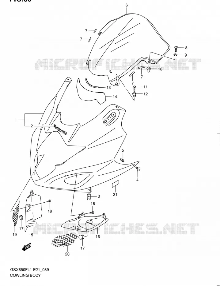 FAIRING Suzuki MOTO 650 GSX-F 2011  GSX650FL1(E24)