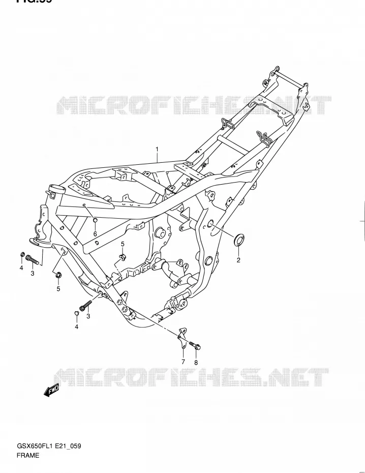 FRAME Suzuki MOTO 650 GSX-F 2011  GSX650FL1(E24)