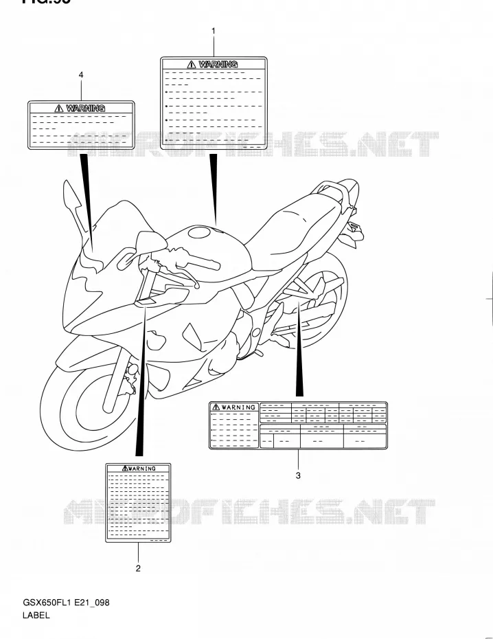 LABEL (GSX650FL1 E24) Suzuki MOTO 650 GSX-F 2011  GSX650FL1(E24)