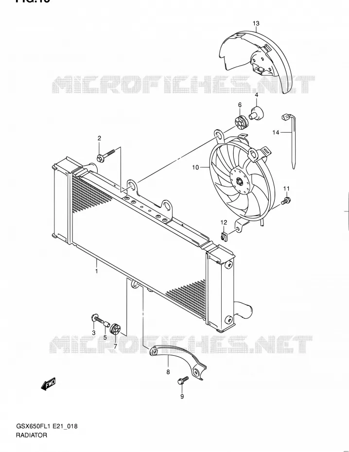 RADIATOR Suzuki MOTO 650 GSX-F 2011  GSX650FL1(E24)