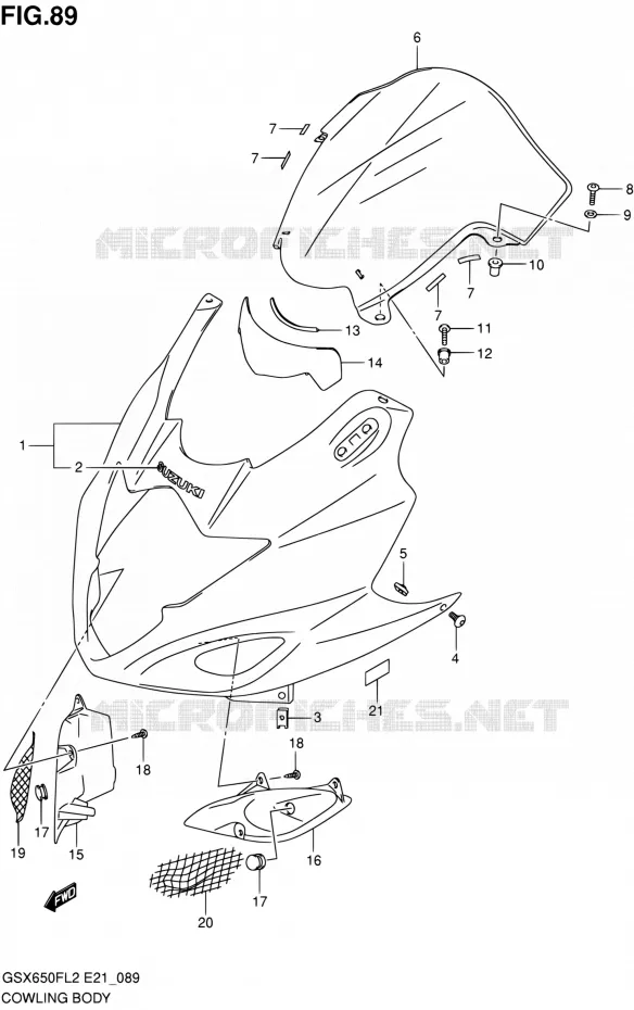 FAIRING Suzuki MOTO 650 GSX-F 2012  GSX650FL2(E24)