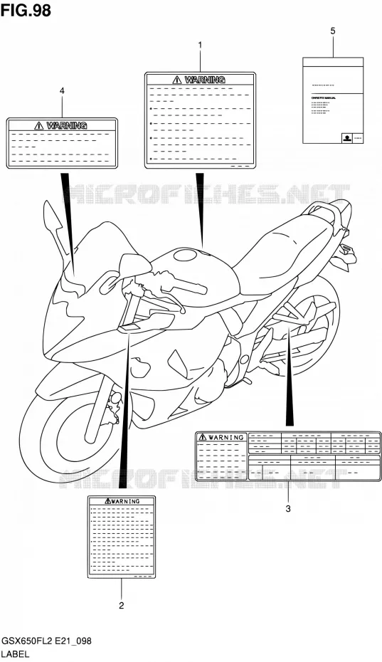 LABEL (GSX650FL2 E24) Suzuki MOTO 650 GSX-F 2012  GSX650FL2(E24)