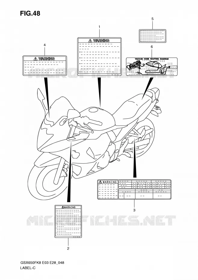 LABEL Suzuki MOTO 650 GSX-F 2009  GSX650FA K9 (E03,E28,E33)