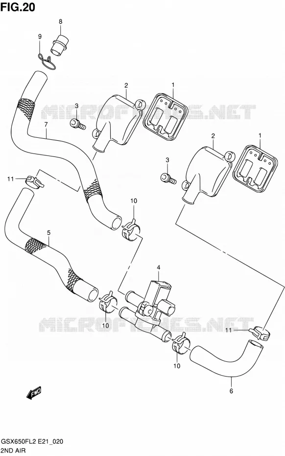 ANTI POLLUTION SYSTEM Suzuki MOTO 650 GSX-F 2012  GSX650FAL2(E21)