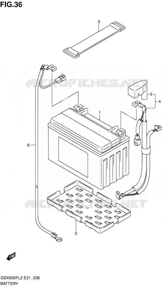 BATTERY (GSX650FAL2 E21) Suzuki MOTO 650 GSX-F 2012  GSX650FAL2(E21)