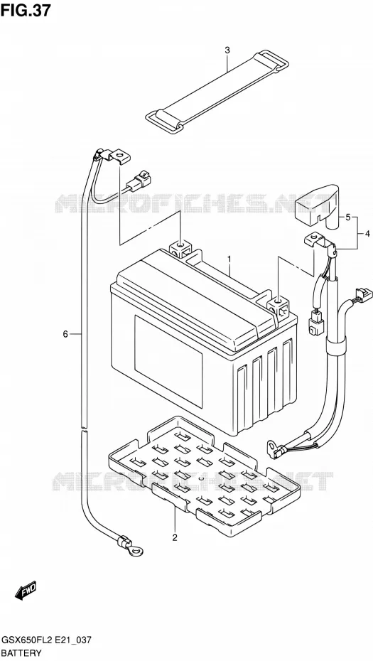 BATTERY (GSX650FUAL2 E21) Suzuki MOTO 650 GSX-F 2012  GSX650FAL2(E21)