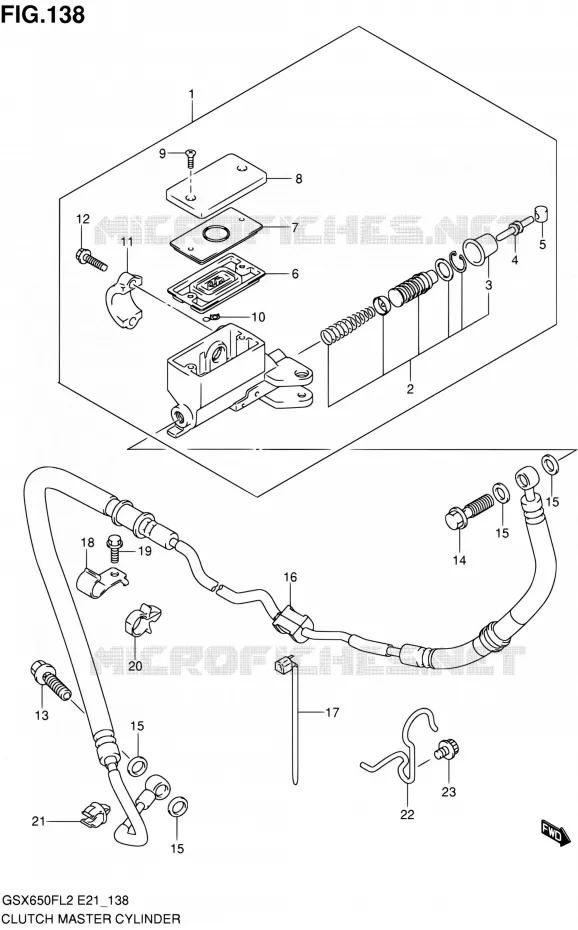 CLUTCH MASTER CYLINDER Suzuki MOTO 650 GSX-F 2012  GSX650FAL2(E21)