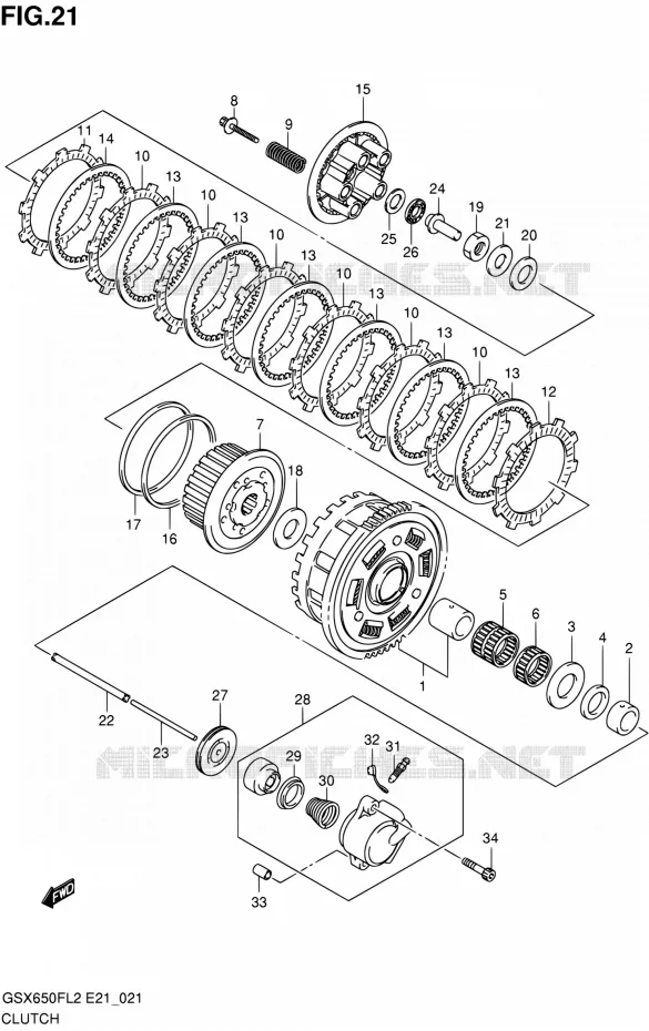 CLUTCH Suzuki MOTO 650 GSX-F 2015  GSX650FAL2(E21)