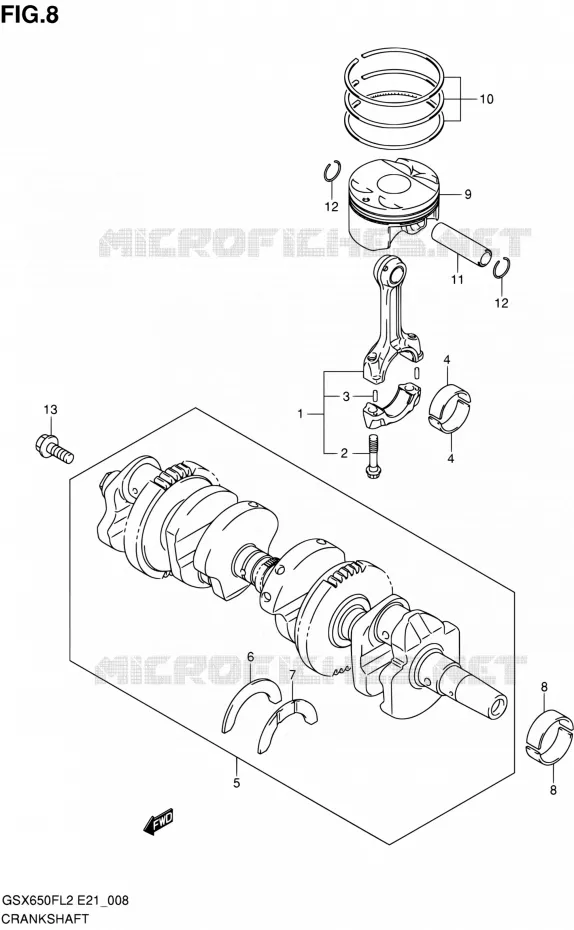 CRANKSHAFT Suzuki MOTO 650 GSX-F 2016  GSX650FAL2(E21)