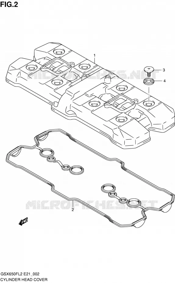 CYLINDER HEAD COVER Suzuki MOTO 650 GSX-F 2012  GSX650FAL2(E21)