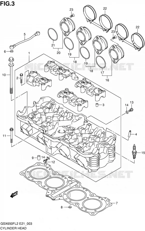 CYLINDER HEAD Suzuki MOTO 650 GSX-F 2012  GSX650FAL2(E21)