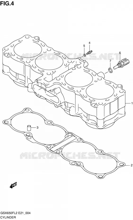 CYLINDER Suzuki MOTO 650 GSX-F 2012  GSX650FAL2(E21)