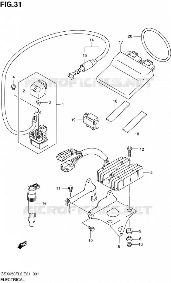 ELCTRICAL (GSX650FUAL2 E21) Suzuki MOTO 650 GSX-F 2016  GSX650FAL2(E21)