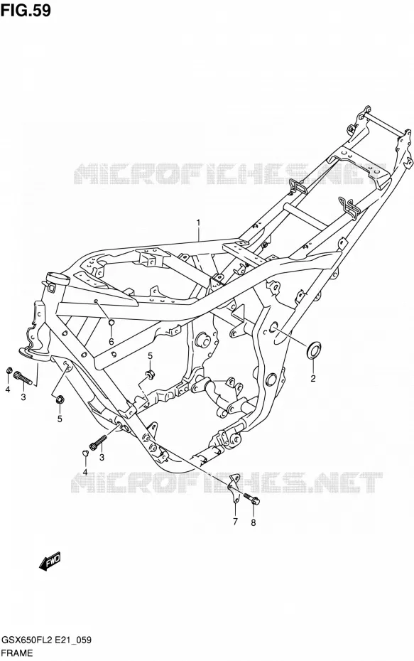 FRAME Suzuki MOTO 650 GSX-F 2016  GSX650FAL2(E21)