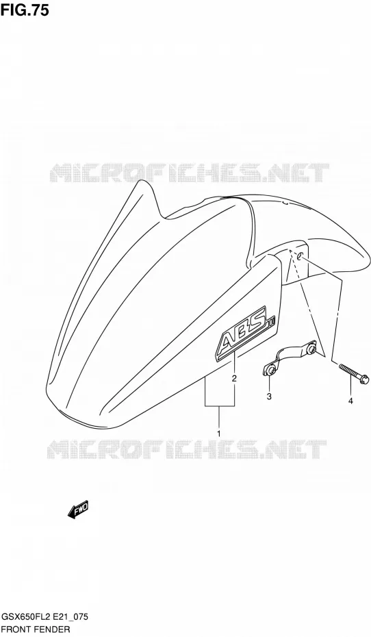 FRONT FENDER (GSX650FUAL2 E21) Suzuki MOTO 650 GSX-F 2012  GSX650FAL2(E21)
