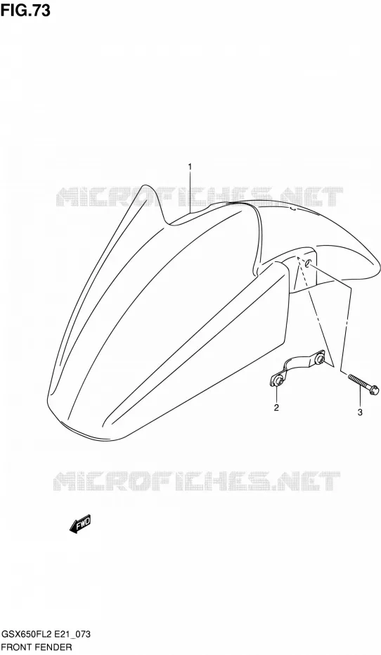 FRONT FENDER (GSX650FUL2 E24) Suzuki MOTO 650 GSX-F 2012  GSX650FAL2(E21)