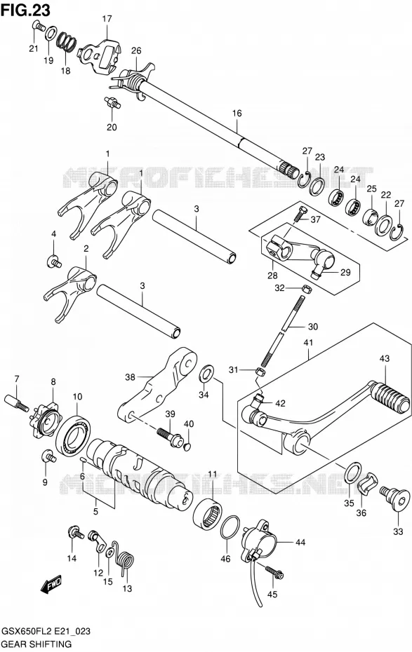 GEAR SHIFTING ASSY Suzuki MOTO 650 GSX-F 2012  GSX650FAL2(E21)