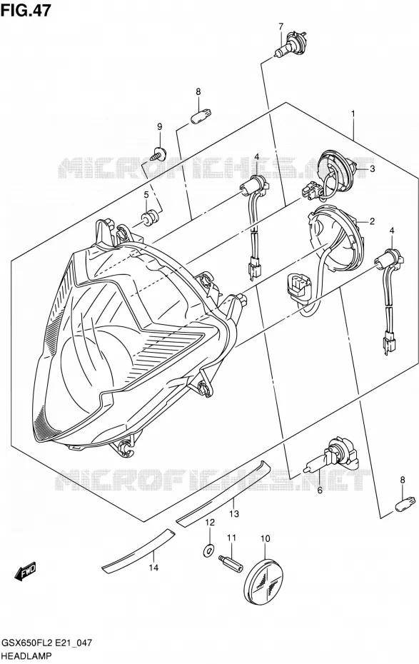 HEAD LAMP (GSX650FUL2 E24) Suzuki MOTO 650 GSX-F 2012  GSX650FAL2(E21)