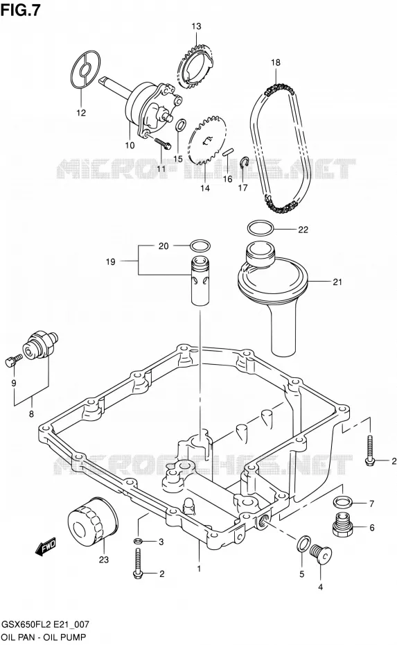 OIL PAN - OIL PUMP Suzuki MOTO 650 GSX-F 2013  GSX650FAL2(E21)