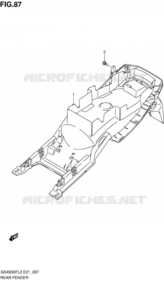 REAR FEDNER (GSX650FAL2 E21) Suzuki MOTO 650 GSX-F 2012  GSX650FAL2(E21)