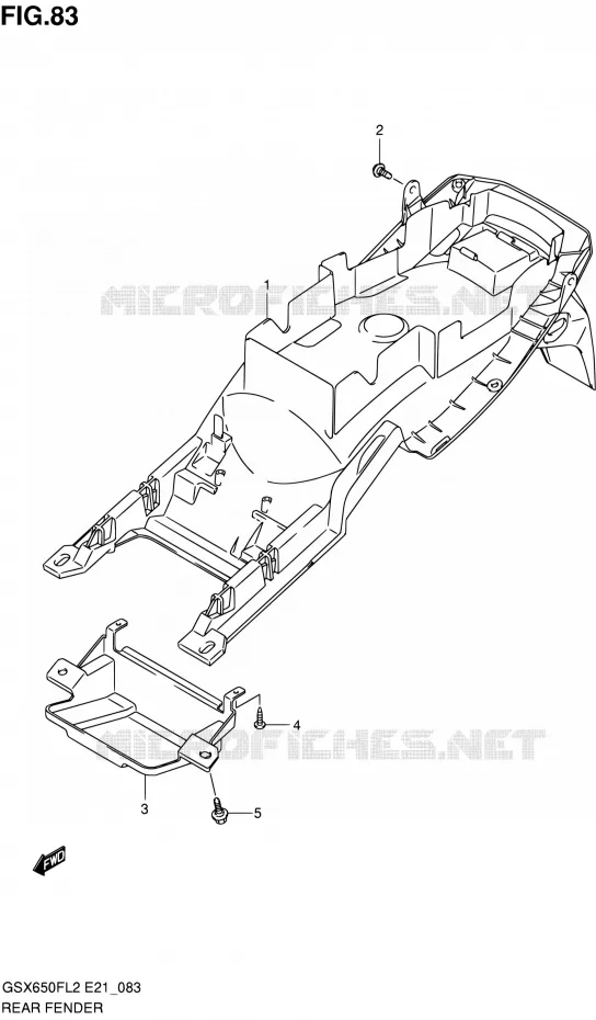 REAR FEDNER (GSX650FL2 E21) Suzuki MOTO 650 GSX-F 2012  GSX650FAL2(E21)