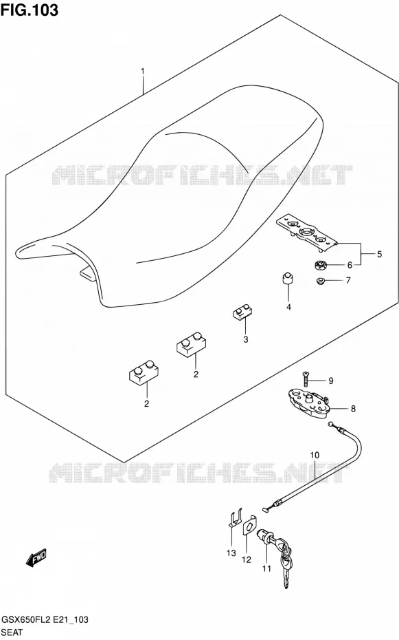 SEAT Suzuki MOTO 650 GSX-F 2012  GSX650FAL2(E21)