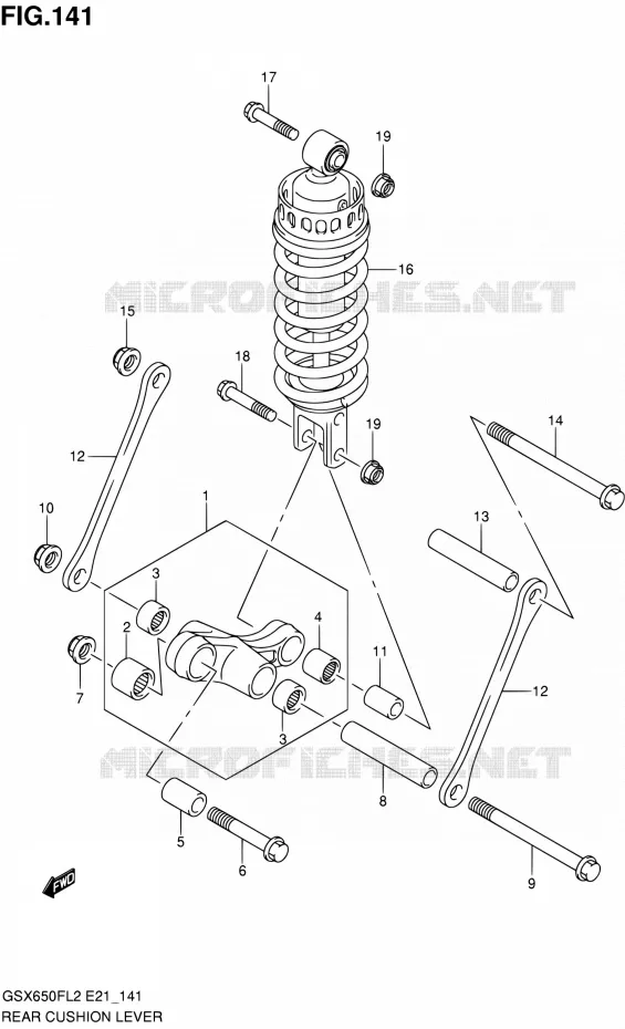 SHOCK ABSORBER LINKAGE (GSX650FL2 E24) Suzuki MOTO 650 GSX-F 2012  GSX650FAL2(E21)
