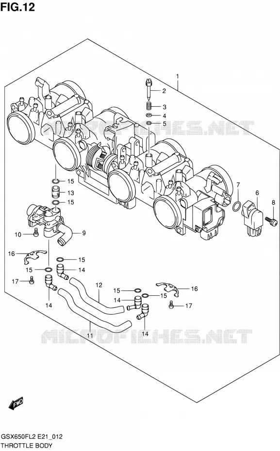 THROTTLE BODY Suzuki MOTO 650 GSX-F 2013  GSX650FAL2(E21)