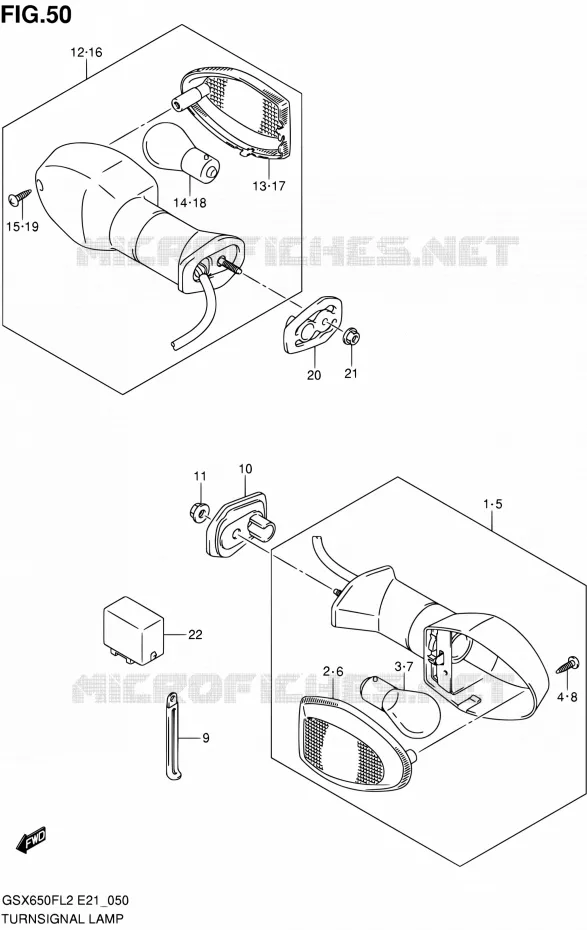 TJRN SIGNAL LAMP Suzuki MOTO 650 GSX-F 2016  GSX650FAL2(E21)