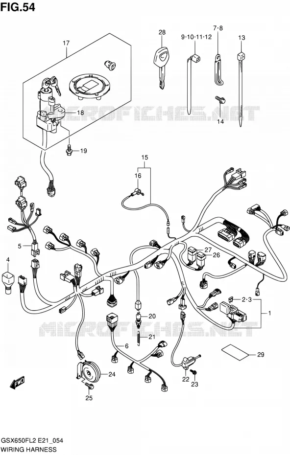 WIRING HARNESS (GSX650FUL2 E21) Suzuki MOTO 650 GSX-F 2014  GSX650FAL2(E21)