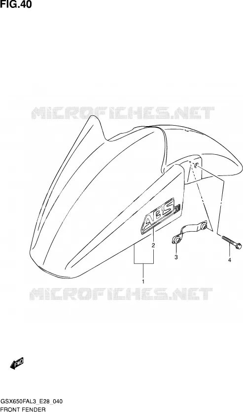 FRONT FENDER Suzuki MOTO 650 GSX-F 2013  GSX650FA L3