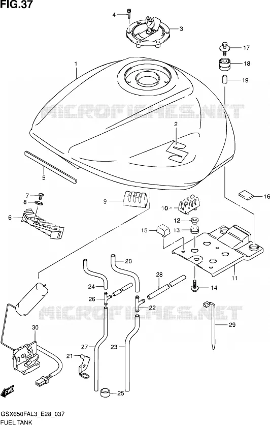 FUEL TANK Suzuki MOTO 650 GSX-F 2013  GSX650FA L3