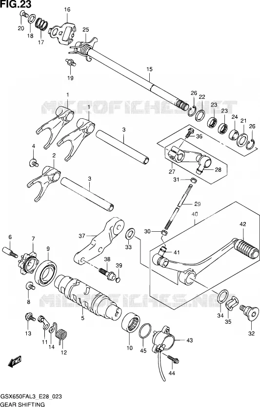 GEAR SHIFTING ASSY Suzuki MOTO 650 GSX-F 2013  GSX650FA L3