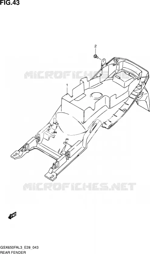 REAR FEDNER Suzuki MOTO 650 GSX-F 2013  GSX650FA L3