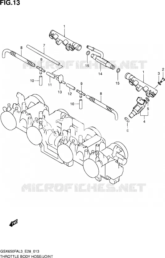 THROTTLE BODY Suzuki MOTO 650 GSX-F 2013  GSX650FA L3