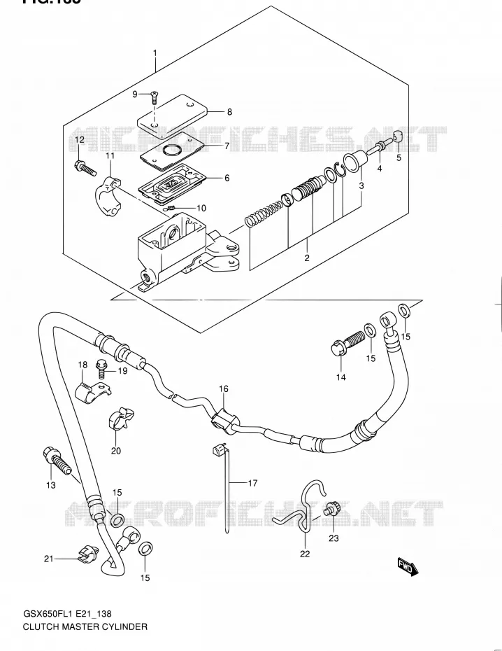 CLUTCH MASTER CYLINDER Suzuki MOTO 650 GSX-F 2011  GSX650FUL1(E24)