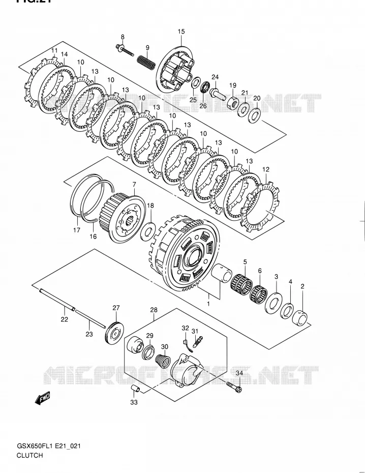 CLUTCH Suzuki MOTO 650 GSX-F 2011  GSX650FUL1(E24)