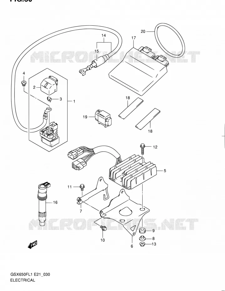 ELCTRICAL (GSX650FAL1 E21) Suzuki MOTO 650 GSX-F 2011  GSX650FUL1(E24)