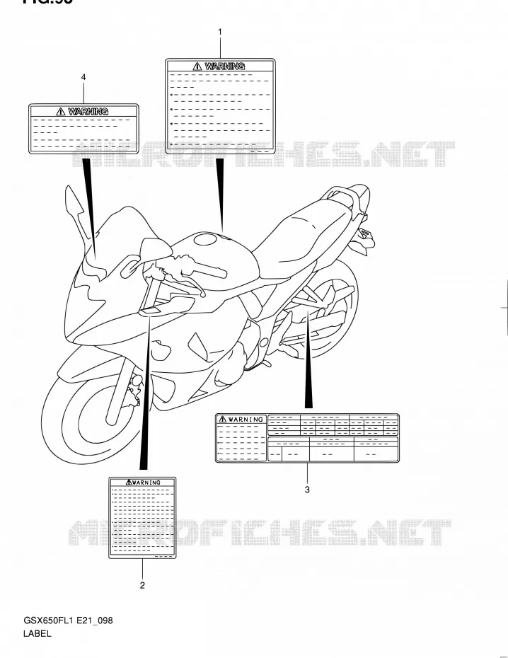 LABEL (GSX650FL1 E24) Suzuki MOTO 650 GSX-F 2011  GSX650FUL1(E24)