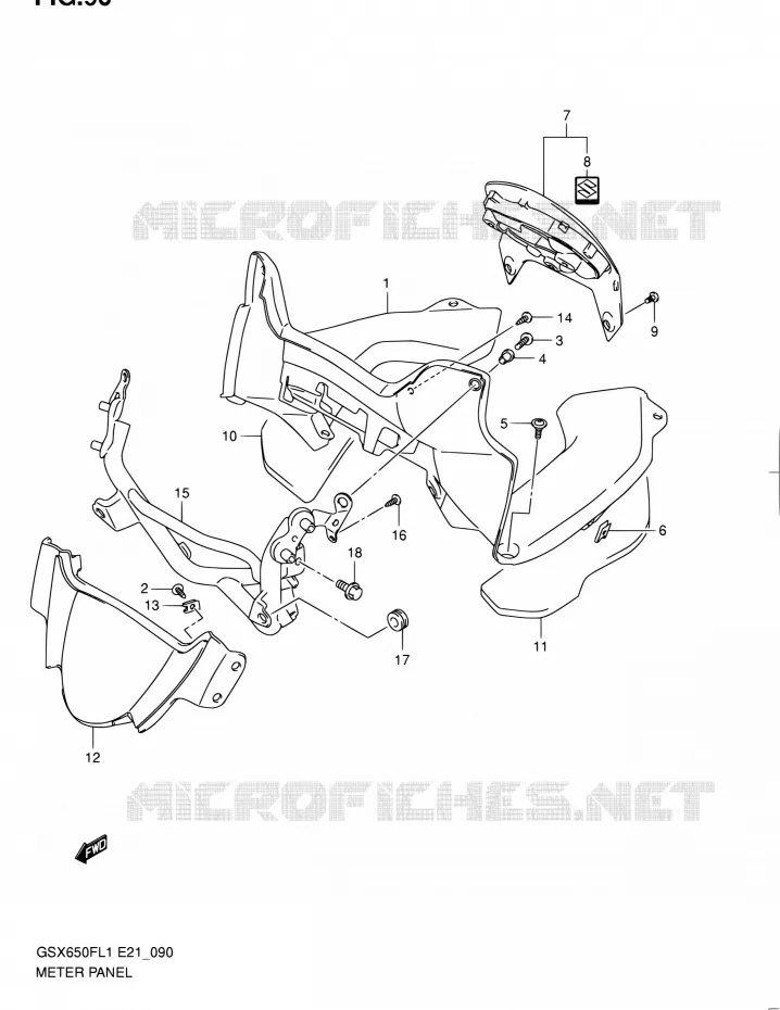 SPEEDOMETER PANEL Suzuki MOTO 650 GSX-F 2011  GSX650FUL1(E24)