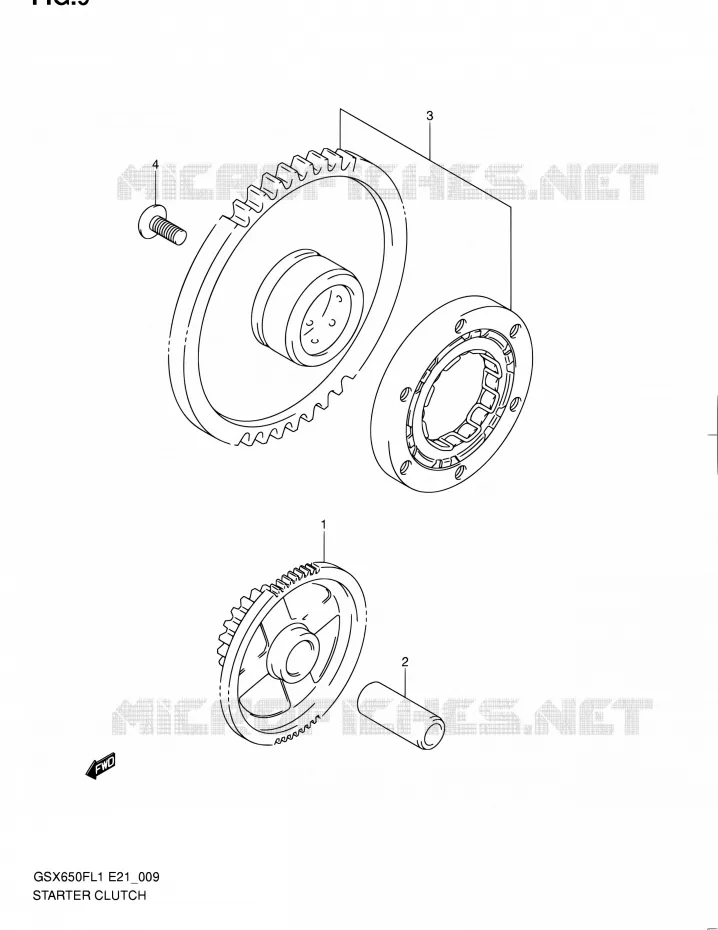 STARTER MOTOR CLUTCH Suzuki MOTO 650 GSX-F 2011  GSX650FUL1(E24)